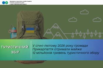 У січні-лютому 2026 року громади Прикарпаття отримали майже 12 мільйонів гривень туристичного збору