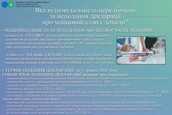 Деклараційна кампанія 2026: Яка відповідальність передбачена за неподання декларації про майновий стан і доходи ?