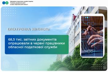 68,5 тисяч звітних документів опрацювали в червні працівники обласної податкової служби
