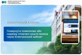 Повернути помилково або надміру сплачені кошти можна через Електронний кабінет